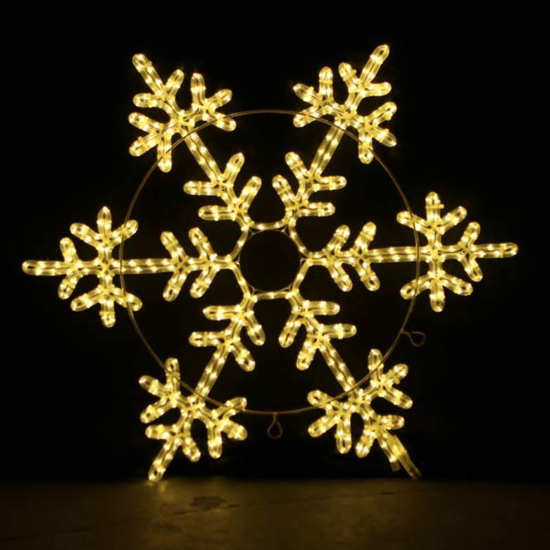 Julelys elegant snøfnugg LED utendørs