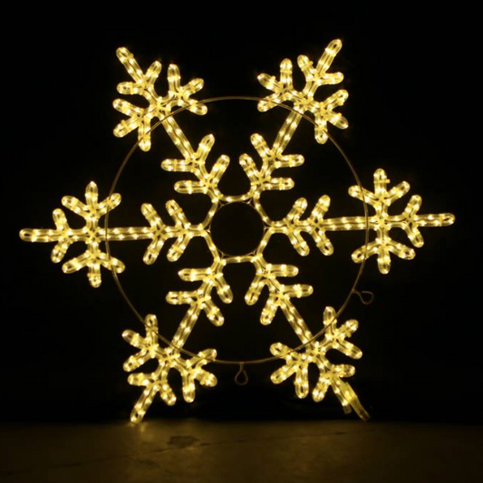 Julelys elegant snøfnugg LED utendørs