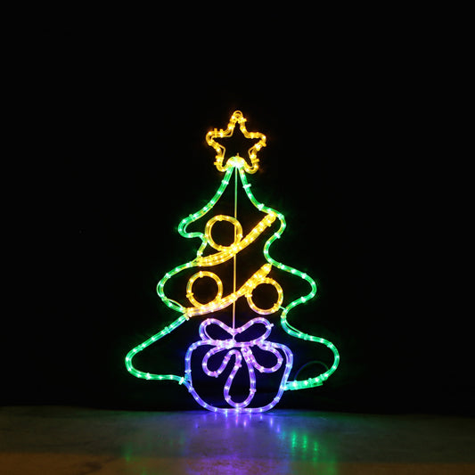 Juletre med julegave 75x53 cm