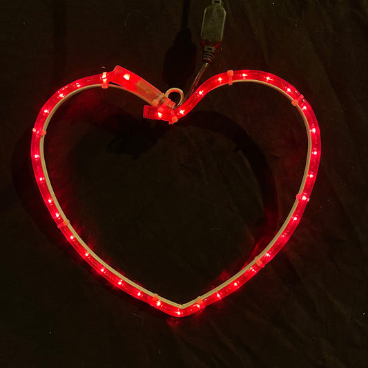 Hjerte LED 2D 36x32cm rød