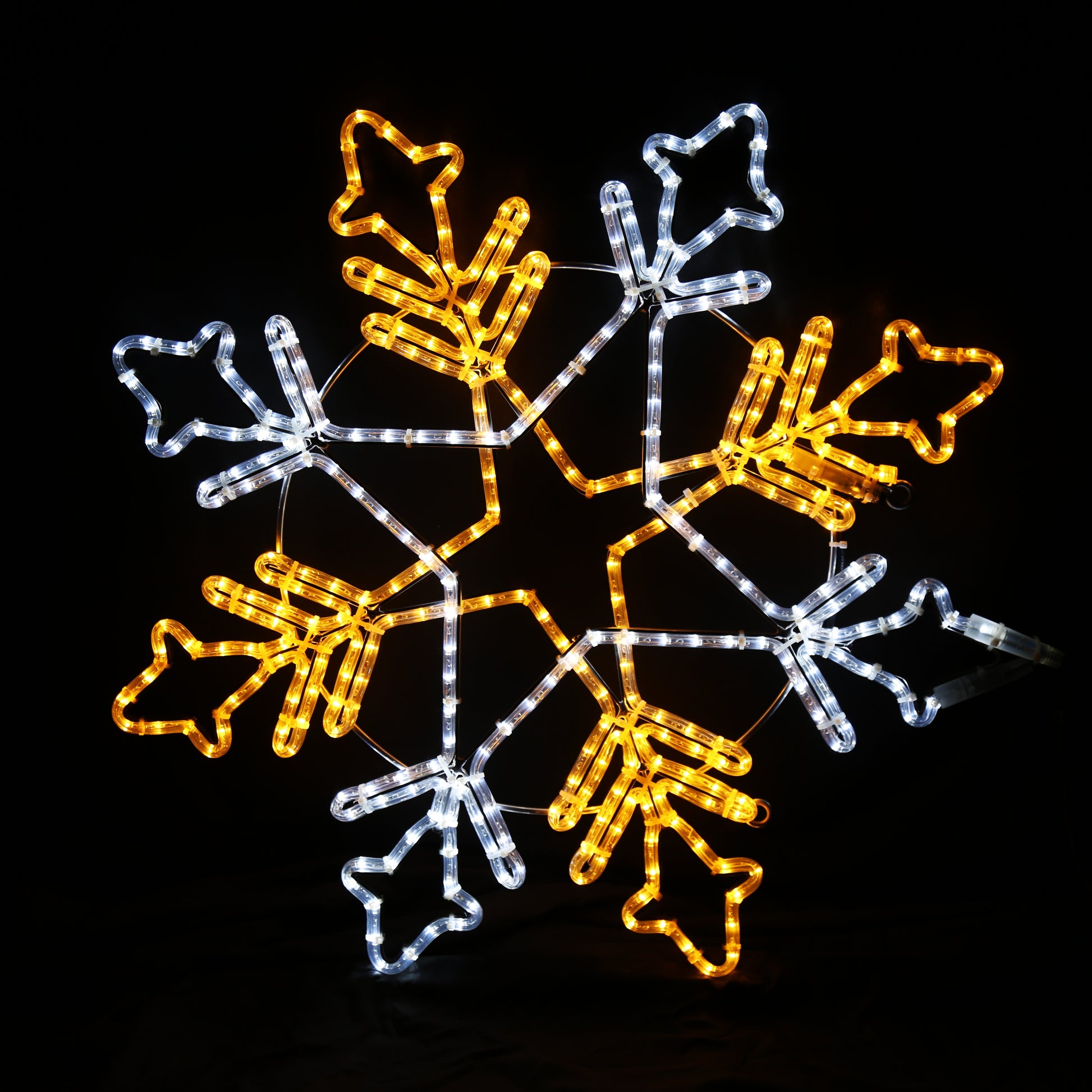 Varmhvit og kaldhvit snøkrystall LED figur
