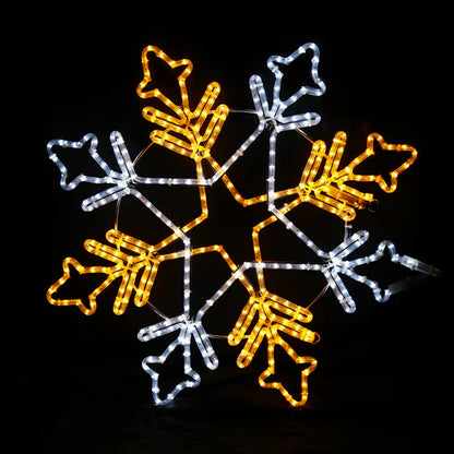 Sett med 3 LED Snøkrystaller - varmhvit og kaldhvit design