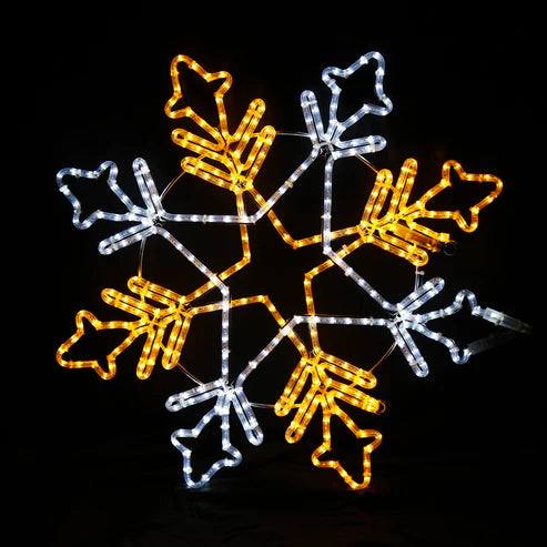 Sett med 3 LED Snøkrystaller - varmhvit og kaldhvit design