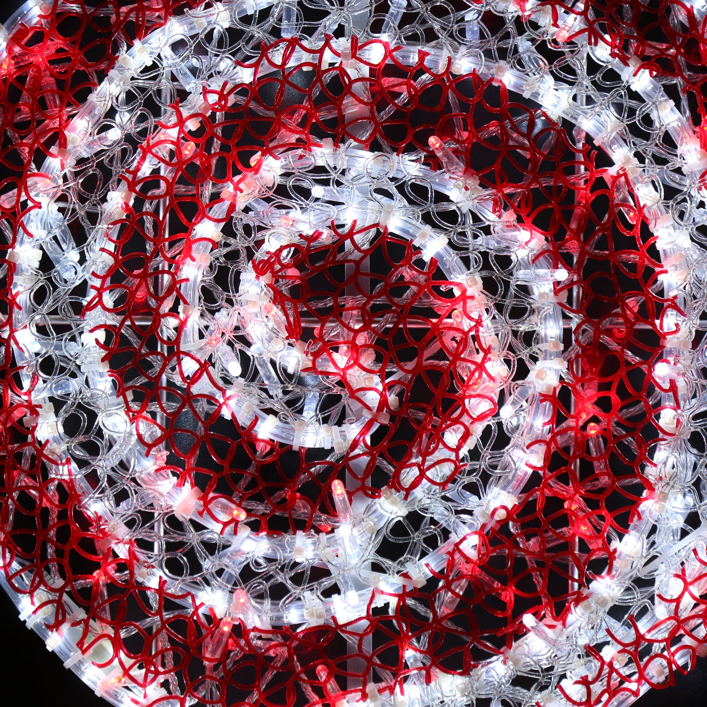 Slikkepinne med sløyfe - rød og hvitt candy cane mønster