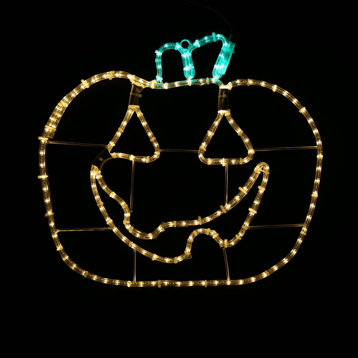 Halloween-gresskar med smil – LED-figur 55 × 63 cm