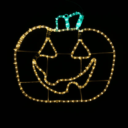 Halloween-gresskar med smil – LED-figur 55 × 63 cm