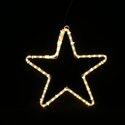LED-stjerne med 5 tagger | 40 cm varmhvit