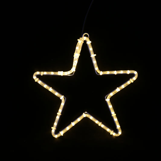 LED-stjerne med 5 tagger | 40 cm varmhvit