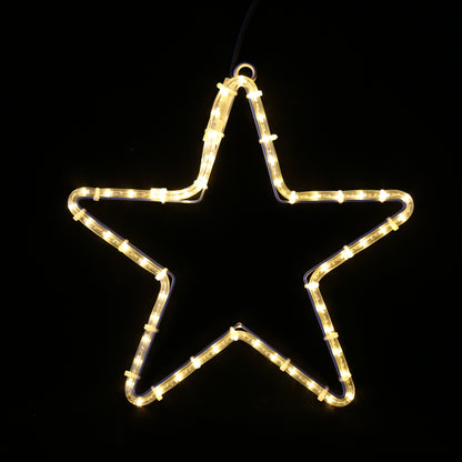 LED-stjerne med 5 tagger | 40 cm varmhvit