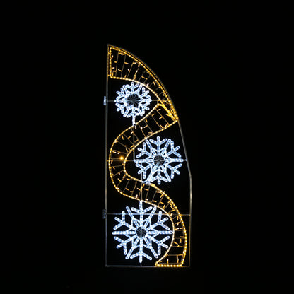 LED figur til lyktestolpe - Ribbon og snøkrystall