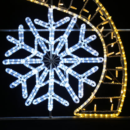 LED figur til lyktestolpe - Ribbon og snøkrystall