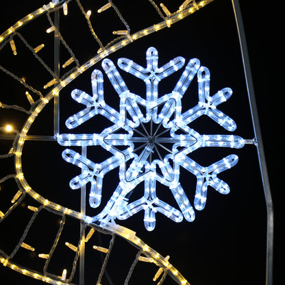 LED figur til lyktestolpe - Ribbon og snøkrystall