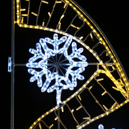 LED figur til lyktestolpe - Ribbon og snøkrystall