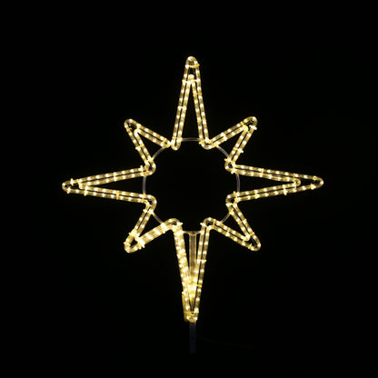 LED stjerne til toppen av stort juletre
