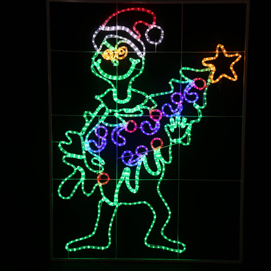 Grinchen stjeler julelys. LED figur utendør jul
