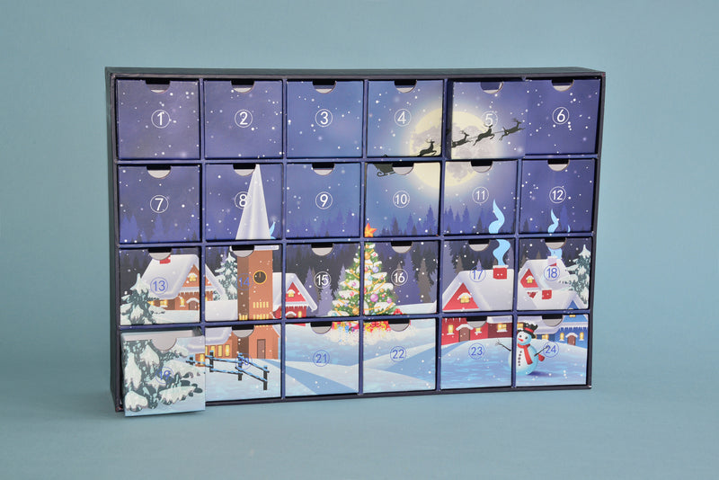 Adventskalender med skuffer - fyll med egne gaver