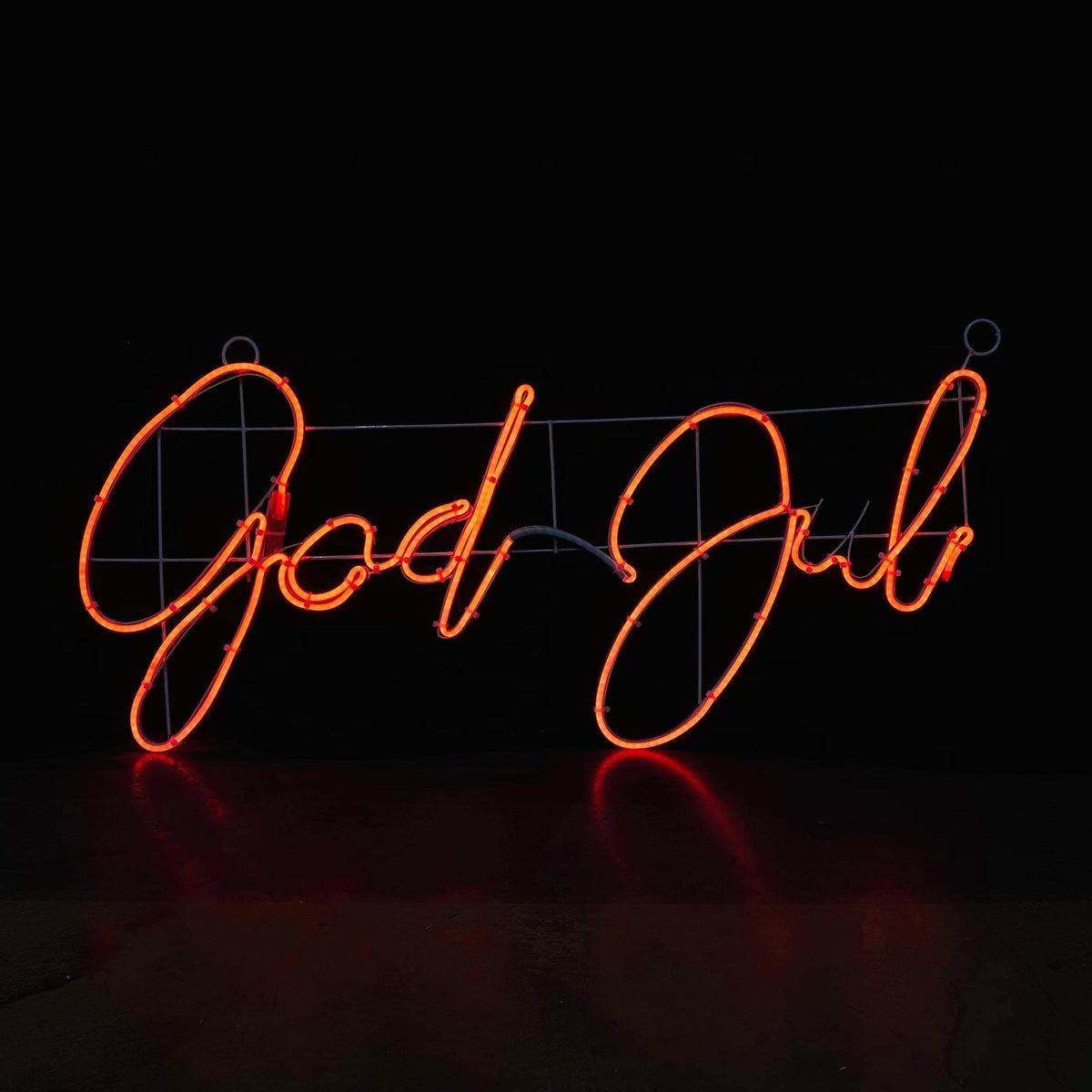 God Jul - Rødt neonskilt - 115x56cm