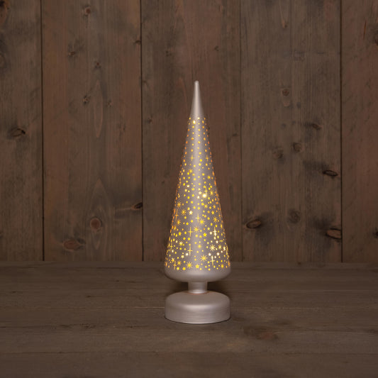Juletre - lampe på batteri - matt champagne