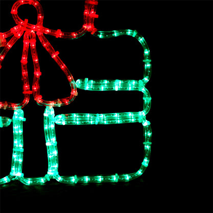 Gaveeske i LED - julelys ute 44x40cm