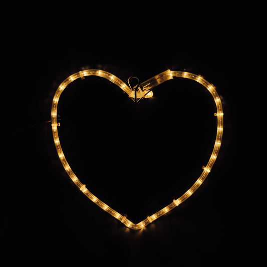 Hjerte LED 2D 36x32cm varmhvit