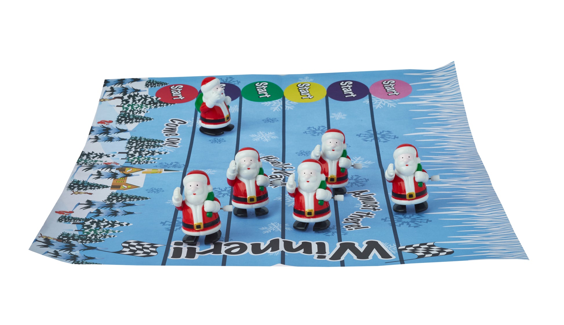 Retro Santa Image 6-pakning smellbonbon med opptrekkbare julenisser