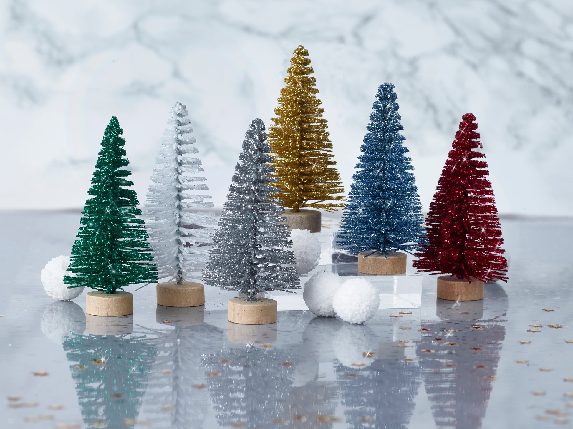 Juletrær i glitter