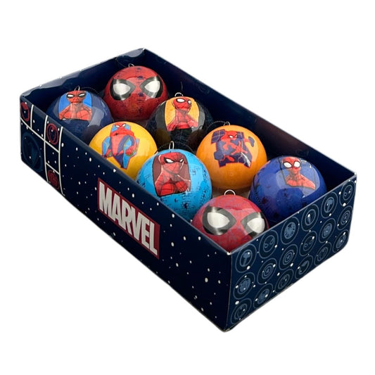 Sett med 8 stk julekuler - Spiderman