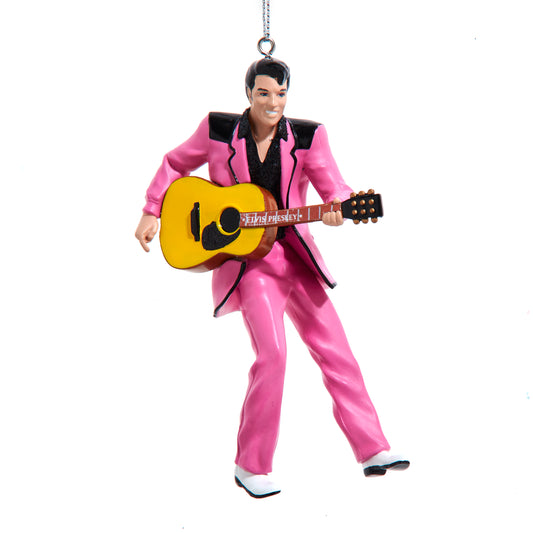 Elvis i rosa dress med gitar - juletrepynt