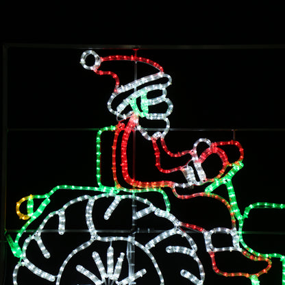 Utendørs julebelysning julenisse på traktor LED figur