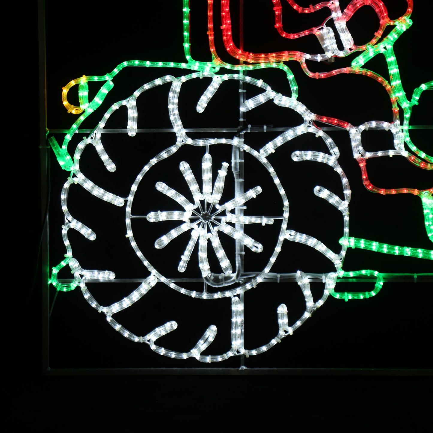 LED figur julenisse på grønn traktor julebelysning ut