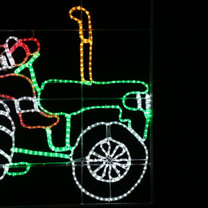 2D LED figur til låve eller husvegg. Grønn traktor.