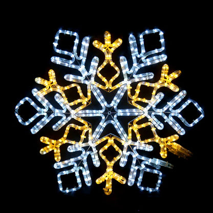 Sett med 3 LED Snøkrystaller - varmhvit og kaldhvit design