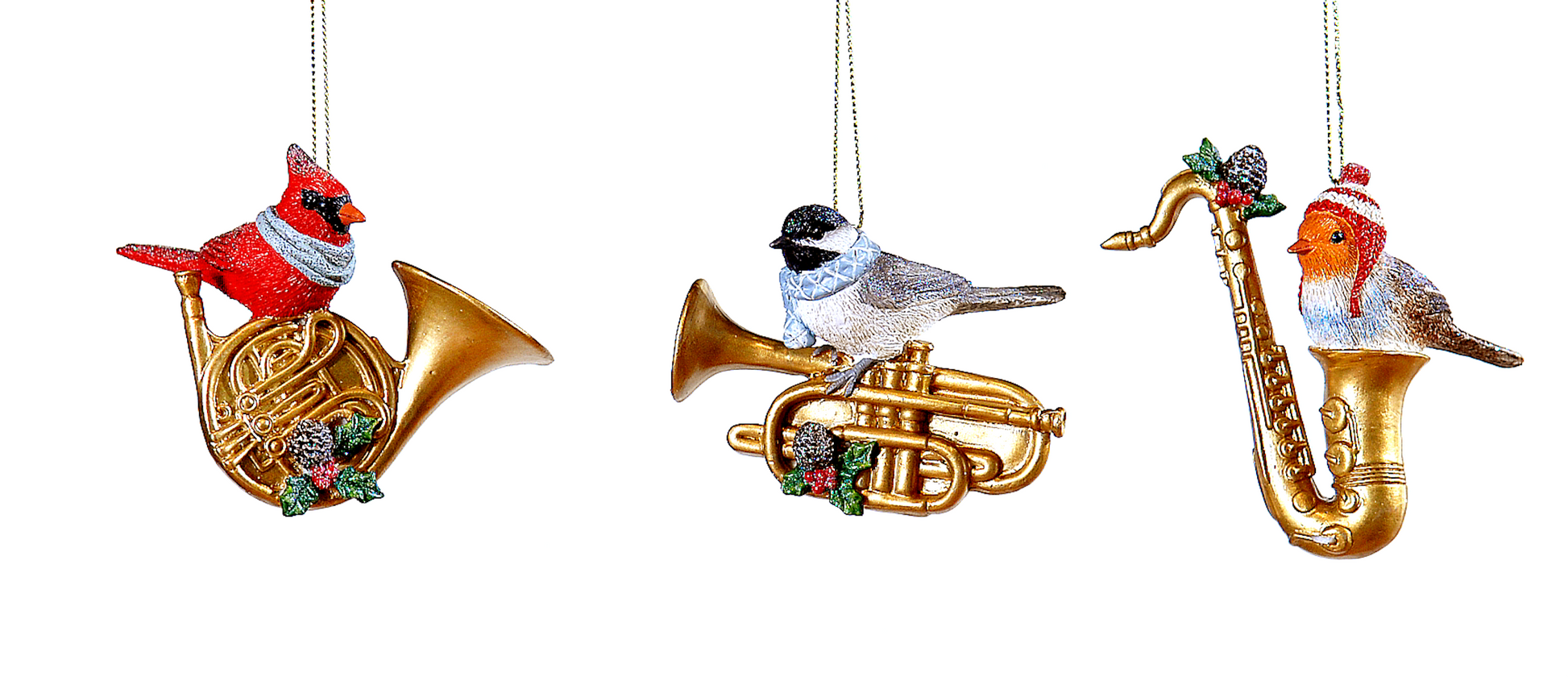 Juletrepynt instrument trompent saksofon horn julepynt fugl