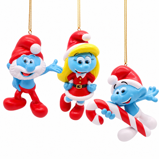 Sett med 3 smurfer - Julelysbutikken.no