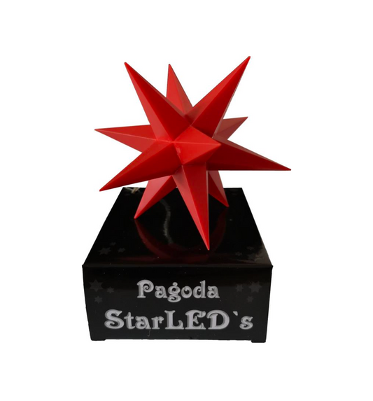 Singel rød stjerne 9 cm - batteri