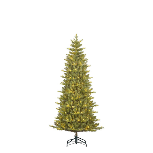 Smalt kunstig juletre med timer og dimmer - 185x86 cm