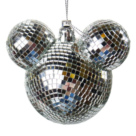 Mikke Mus - disco juletrepynt - sølv