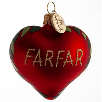 juletrepynt Hjerte FARFAR (5cm)