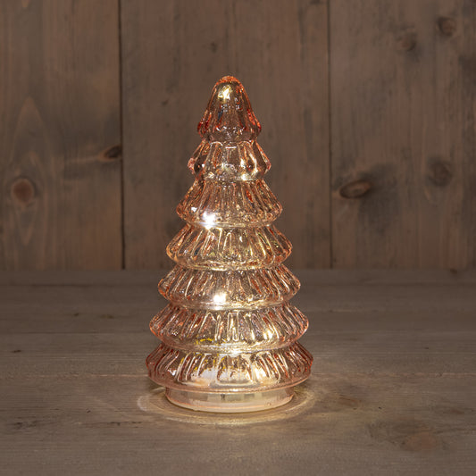 Glasslykt med LED - 9x18.5 cm - rosa