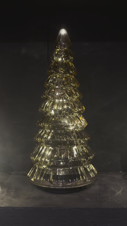 Roterende glasslykt - grønn julepynt