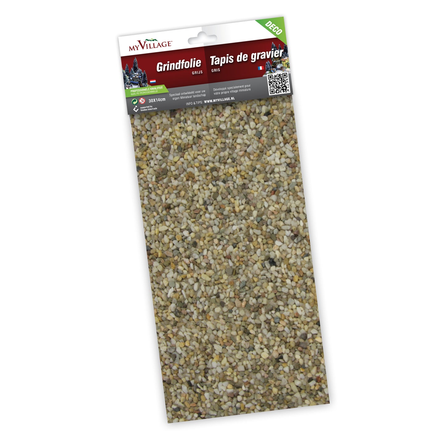 Grusmatte til juleby - 30x14 cm tilbehør til juleby