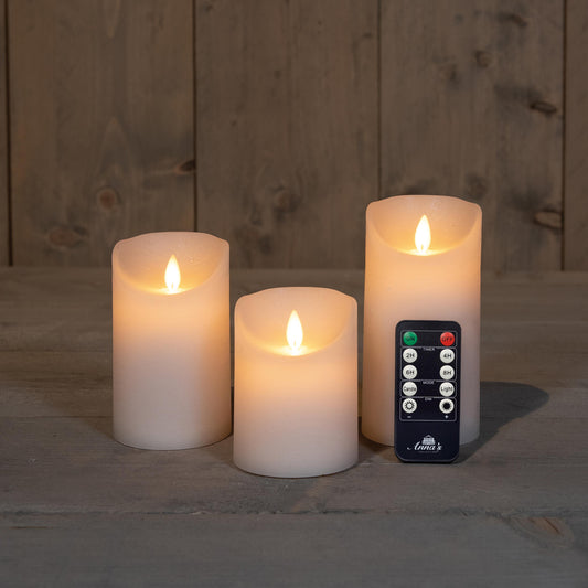 Hvite elektriske kubbelys - bevegelig LED flamme.