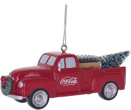 Coca Cola pick up, med brus og juletre - juletrepynt