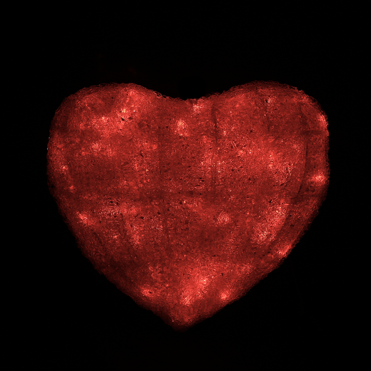 Hjerte 3D 15x13 cm - Rødt - LED utendørs